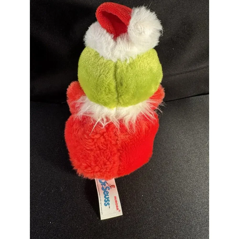 Aurora World Plush -Dr. Seuss Palm Pals Grinch Santa 5” and mini 8” pillow (K)